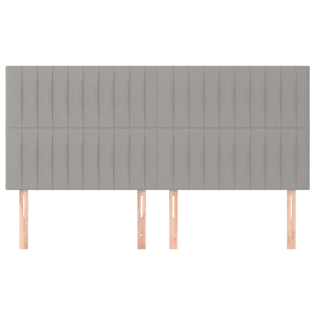 Testiera | Testata Grigio Chiaro 180x5x118/128 cm Tessuto