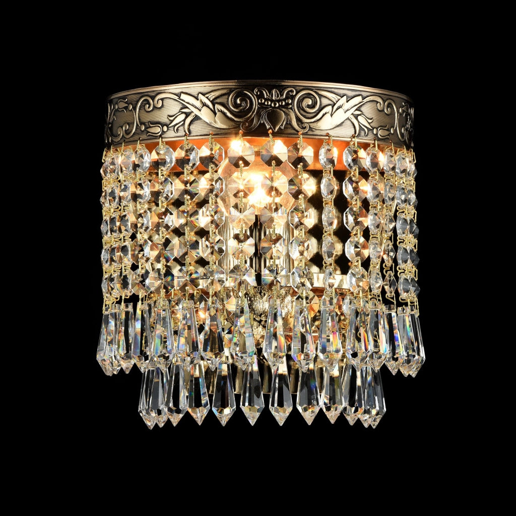 Maytoni Applique contemporanea Palace 1 luce E27 oro metallo cristallo