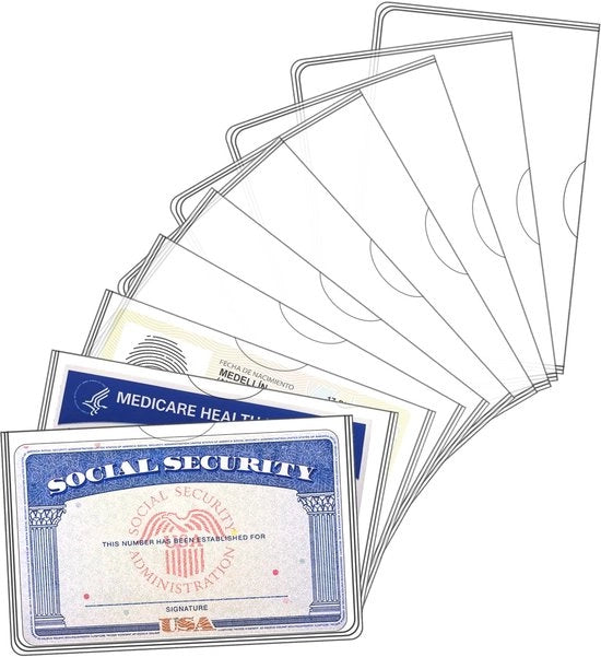Otturatore per Carte di Credito Transparente - 10 Pezzi - Protezione PVC - Carta di Identità - Assicurazione Sanitaria - Impermeabile - Porta Carte di Credito