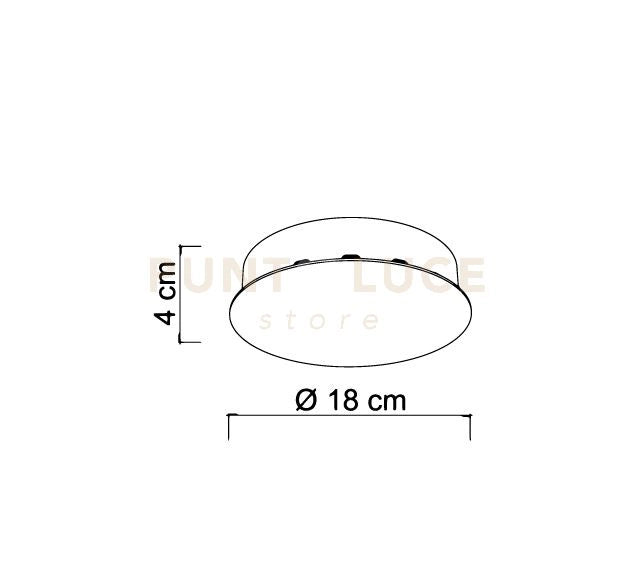 BASE-3-12R OS Base a raggio 3-12 luci  ottone spazzolato d.20cm