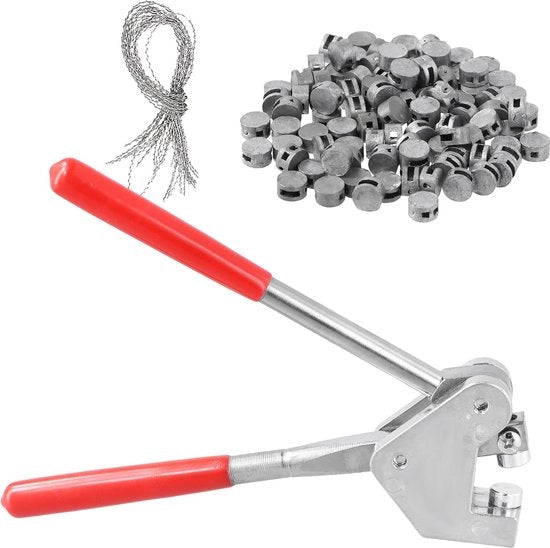 Set di chiavi per serrature, set di chiavi per serrature, 1 chiave a cuneo, 100 gomiti di piombo 8 mm, 100 fili di piombo 150 mm, chiave a morsa per sigillare i contatori di energia elettrica