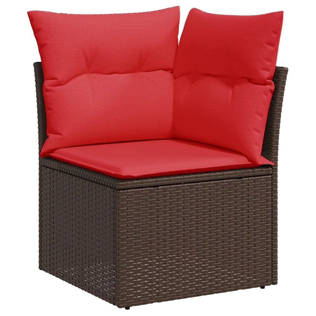 Set Divani da Giardino 7 pz con Cuscini Marrone in Polyrattan 3325310
