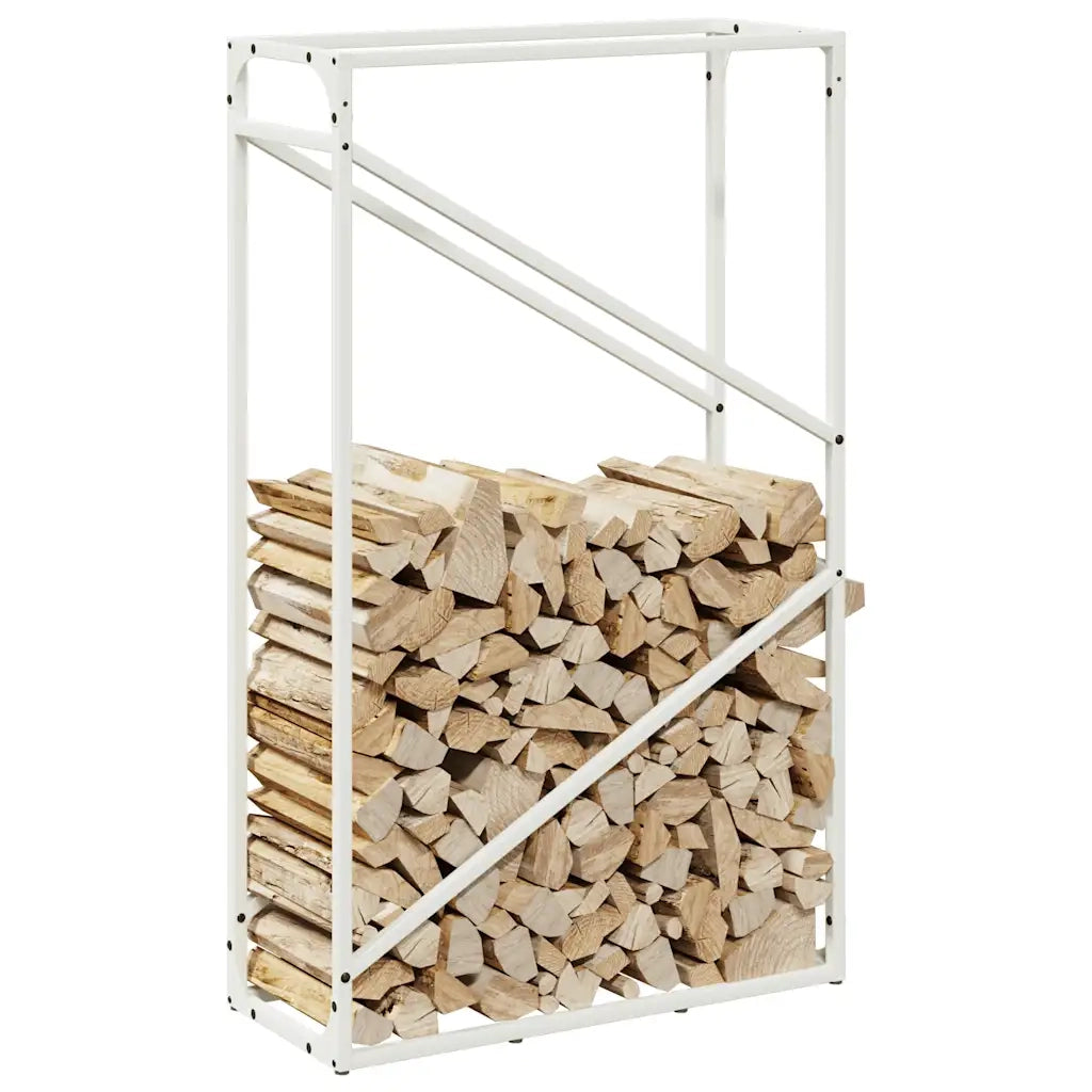 Rastrelliera per Legna da Ardere Bianca 60x25x100 cm 864328