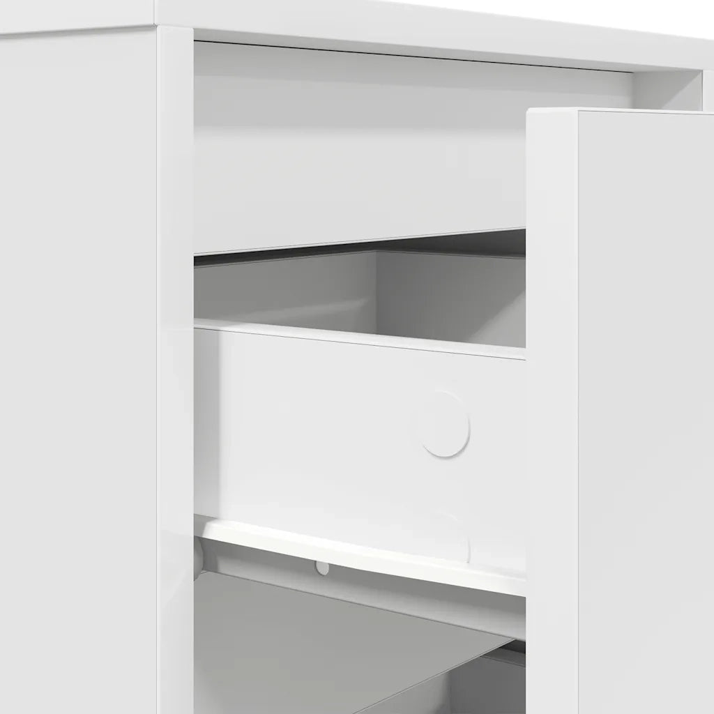 Comodini | Armadio da Notte | Mobiletto da notte con Luci LED Bianco 38x34x65 cm