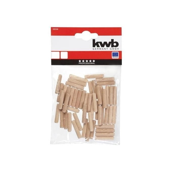 KWB 028-180 Spine in Legno Tasselli Faggio Scanalati Smussati 8 mm x 40 mm 40 pz colore Legno
