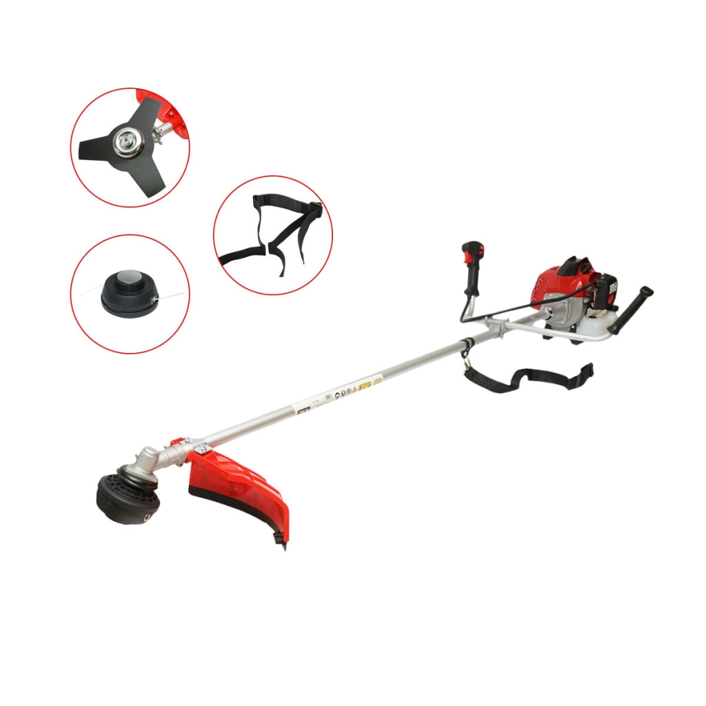 Decespugliatore professionale a benzina Standard 3HP, 2T 52cc, velocità 7500rpm, disco 3T, tamburo portafilo, kit accessori incluso THOR