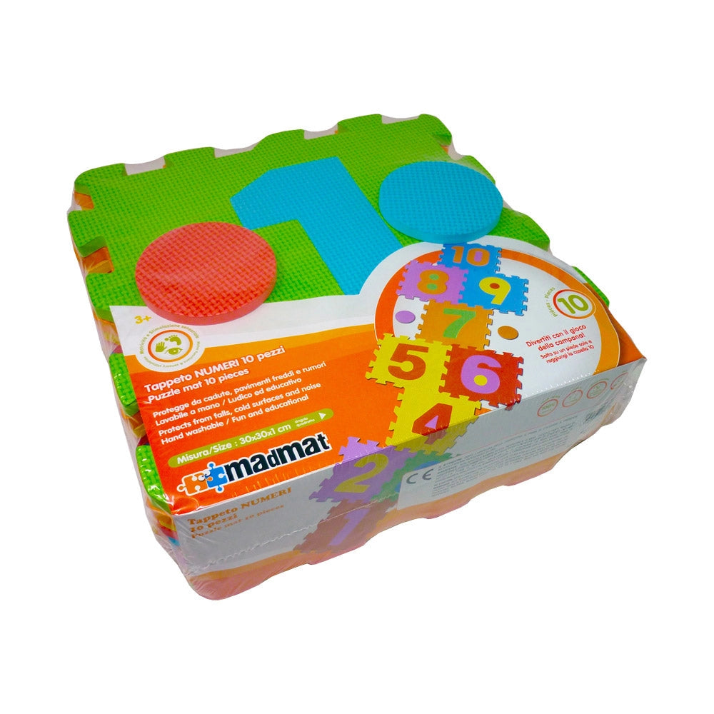 Tappeto Puzzle 10pz per Bambini Componibile Numeri Multicolore