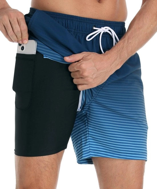 Costumi da bagno uomo rapidamente asciuganti - impermeabili - con imbottitura compressa - tasca con chiusura a zip - cinturino funzionale - leggero - costume da bagno uomo
