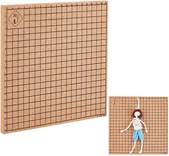 Tavolo per Macramè Bicchiere Duplice 20x20 cm - Cuoio - Progetti di Intreccio - Spilloni T - Assistente Artigianale - Cerchi/Raschi - Tavolo per Ricamo