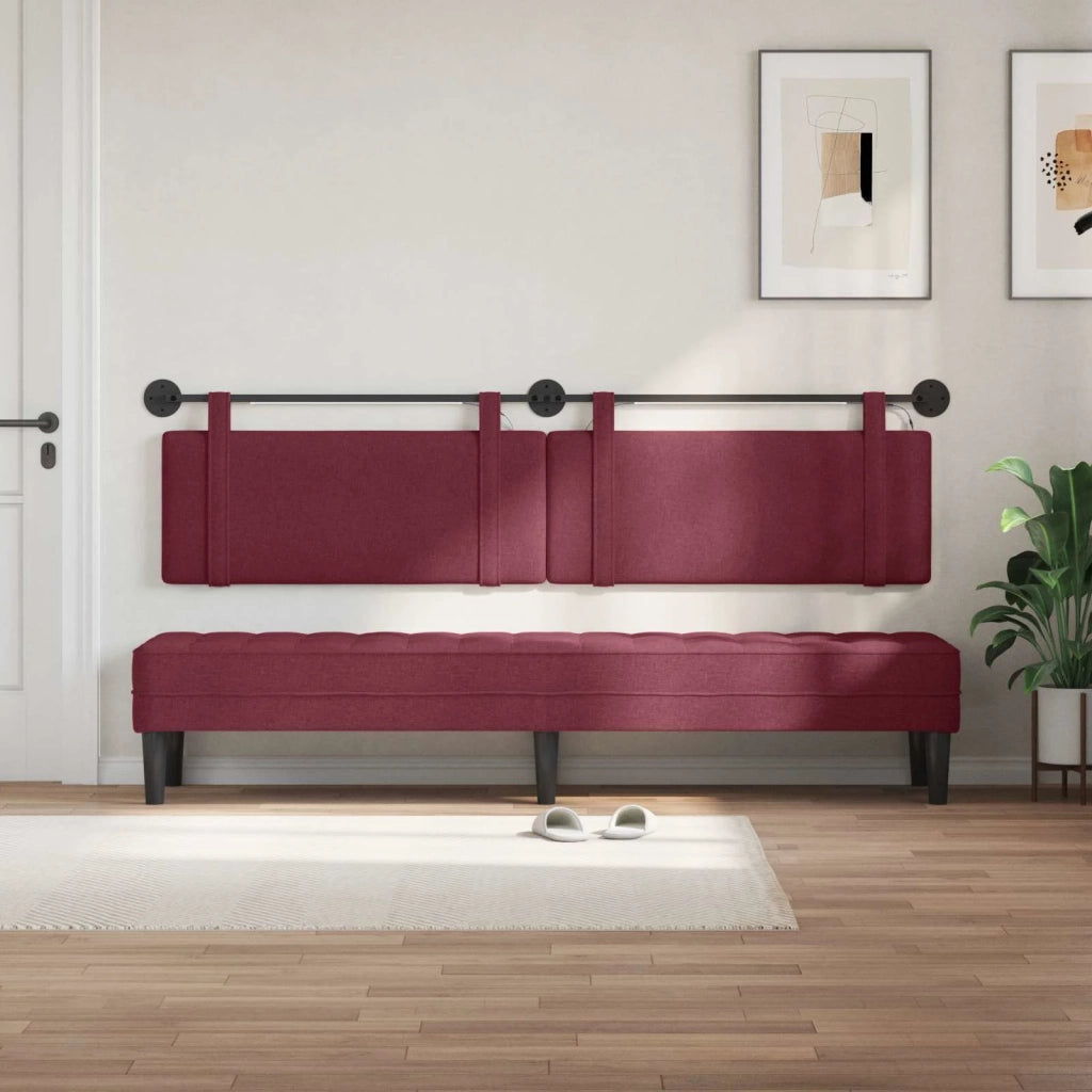 Testiera sospesa Con luce LED Rosso Vino Tessuto 3424030
