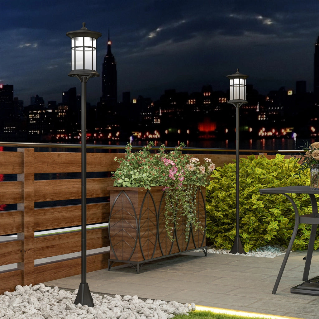 Lampada Solare da Esterno 2 Luci ¨C Minimal ¨C Nero IP44 Acciaio