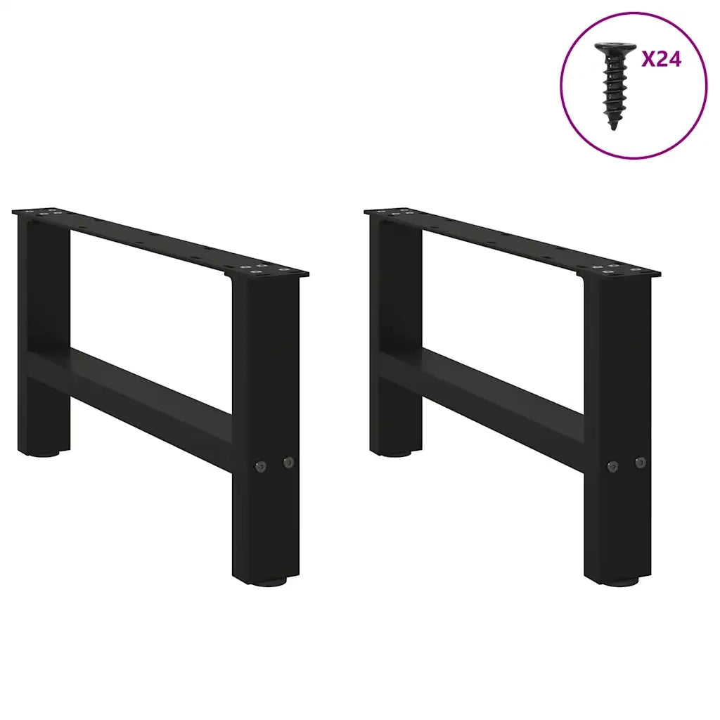 Gambe per Tavolino da Caffè Nere 2 pz 60x(30-31) cm Acciaio 4013264