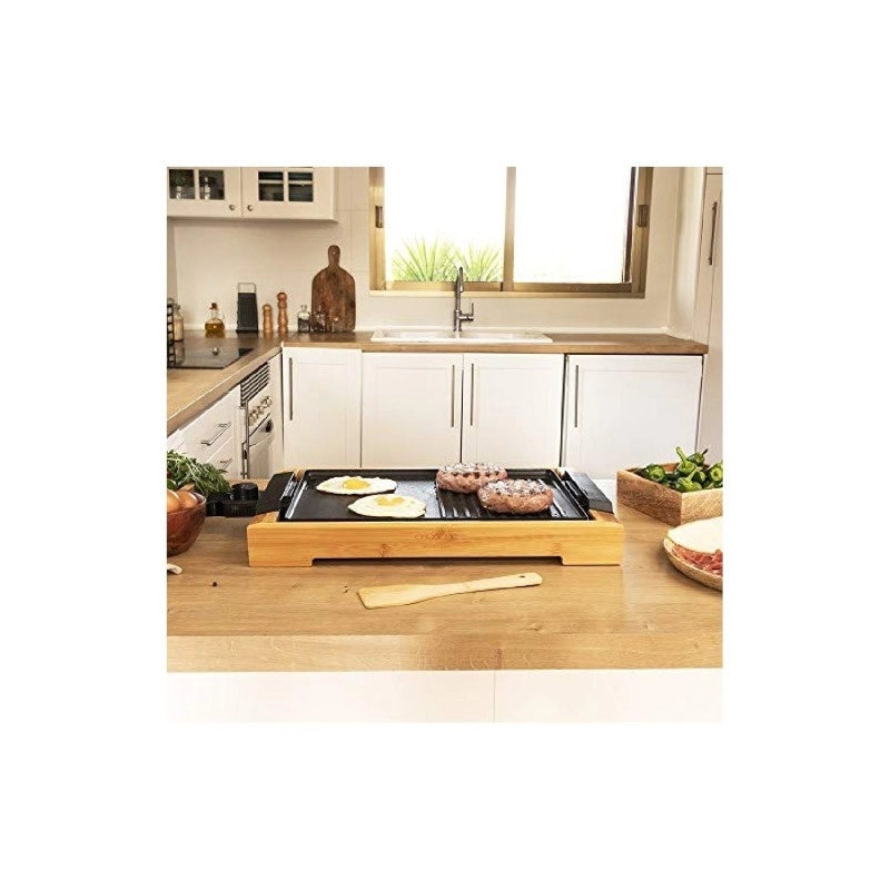CECOTEC 03058 - Piastra da cucina Tasty&Grill 2000 Bamboo Black