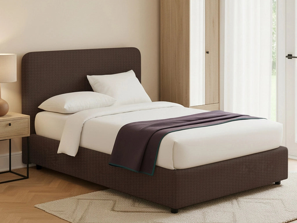 Poole, Letto Piazza e Mezza Sfoderabile Made in Italy, Marrone
