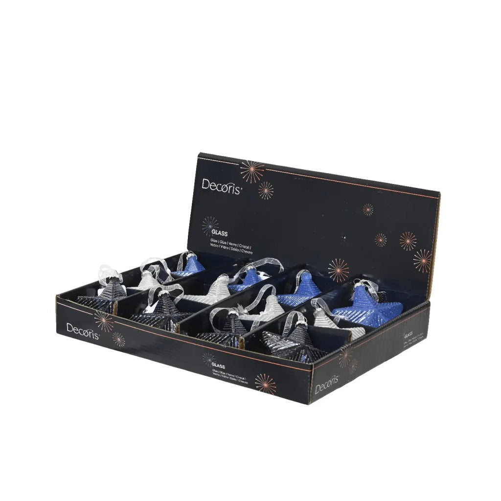 Stella Vt glitterata int. argentato h9,8cm