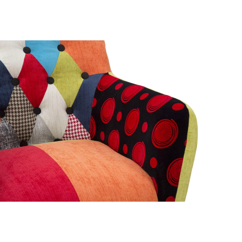 Poltrona Imperial New patchwork capitonne multicolor 67x57x73 cm