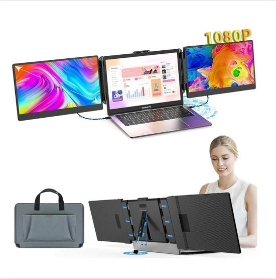 Doppia Monitor Portatile - Schermo Extra per Laptop Opzionabile - Monitor Portatile 14 Pollici - Monitor Portatile 1920x1080