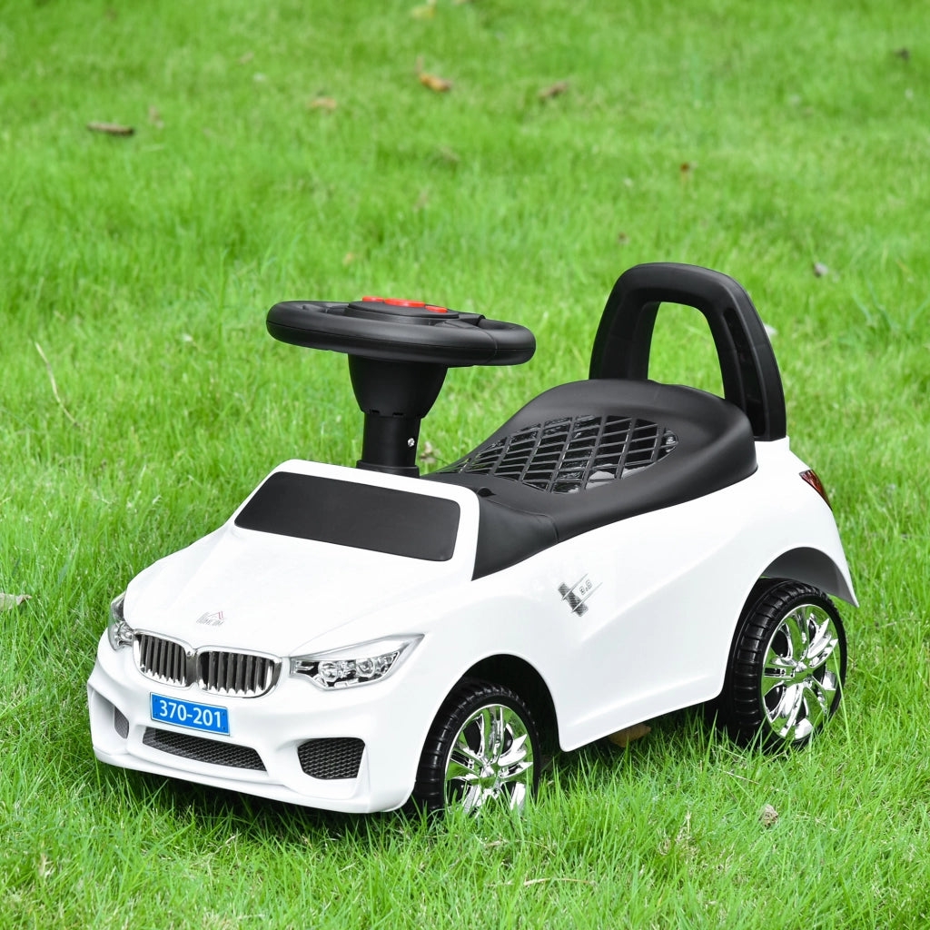 Cavalcabile Auto per Bambini ¨C Xylo ¨C Bianco con Contenitore Giochi e Luci