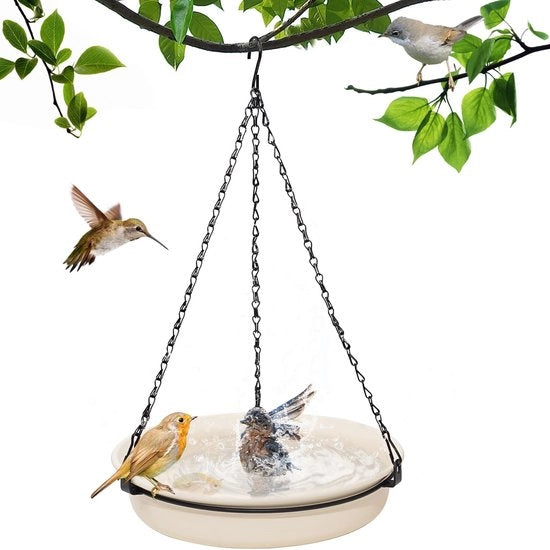 Dispensatore di cibo per uccelli appeso - Scala di cibo per uccelli selvatici - Decorazione per giardino - Vasca per uccelli all'aperto - Osservatorio per uccelli - Facile da pulire