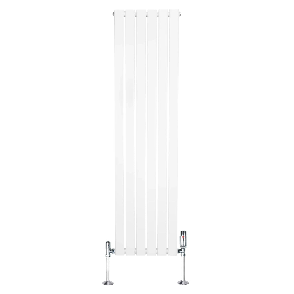 Radiatore Verticale 1600 x 420 mm con Valvole TRV Bianco