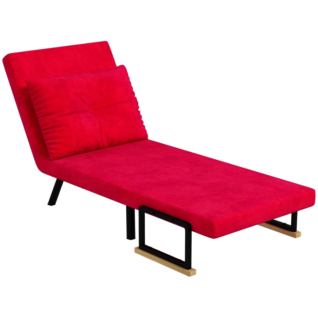 Poltrona Letto Pieghevole ¨C Minimal ¨C Velluto Rosso 63x73x81 cm