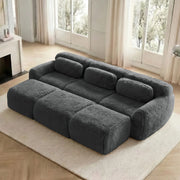 OKWISH Divano Modulare, Design Senza Struttura con Seduta Ampia, Configurazione Flessibile e Base Antiscivolo, Peluche Grigio
