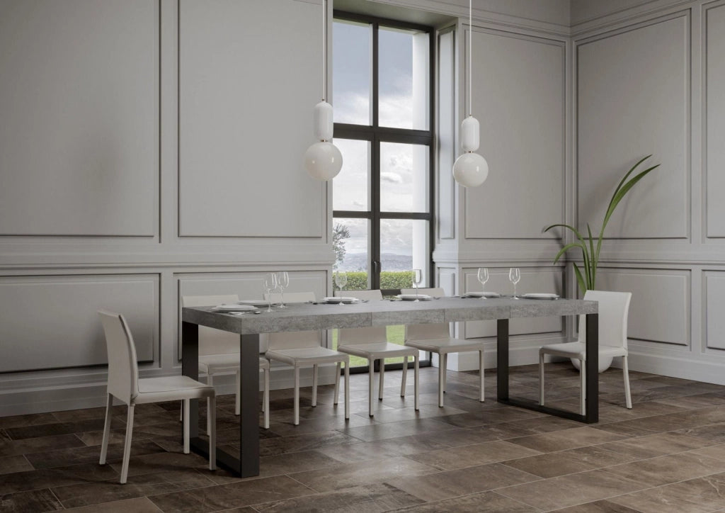 Tavolo Allungabile 130-390x90x77 cm Tecno Premium Cemento