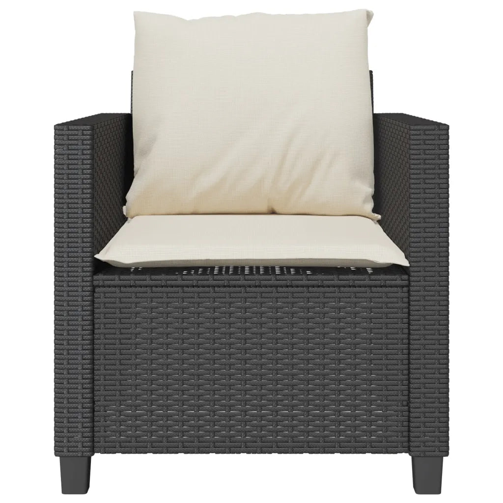 Set da Bistrò 3 pz con Cuscini Nero in Polyrattan 4003896