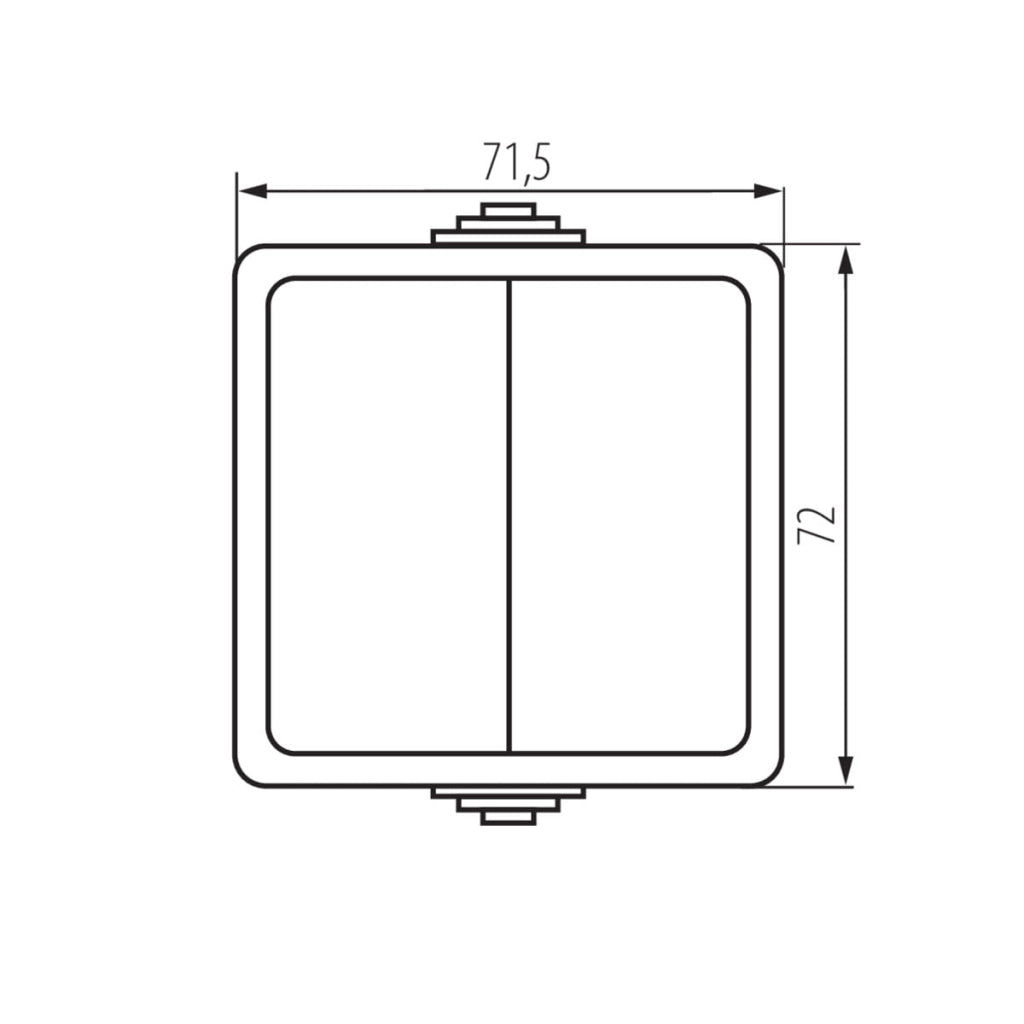 Interruttore doppio da parete nero IP54 TEKNO Kanlux 27352