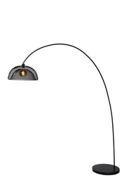 Lampada da terra ad arco Lucide Mesh nera metallo E27 60W