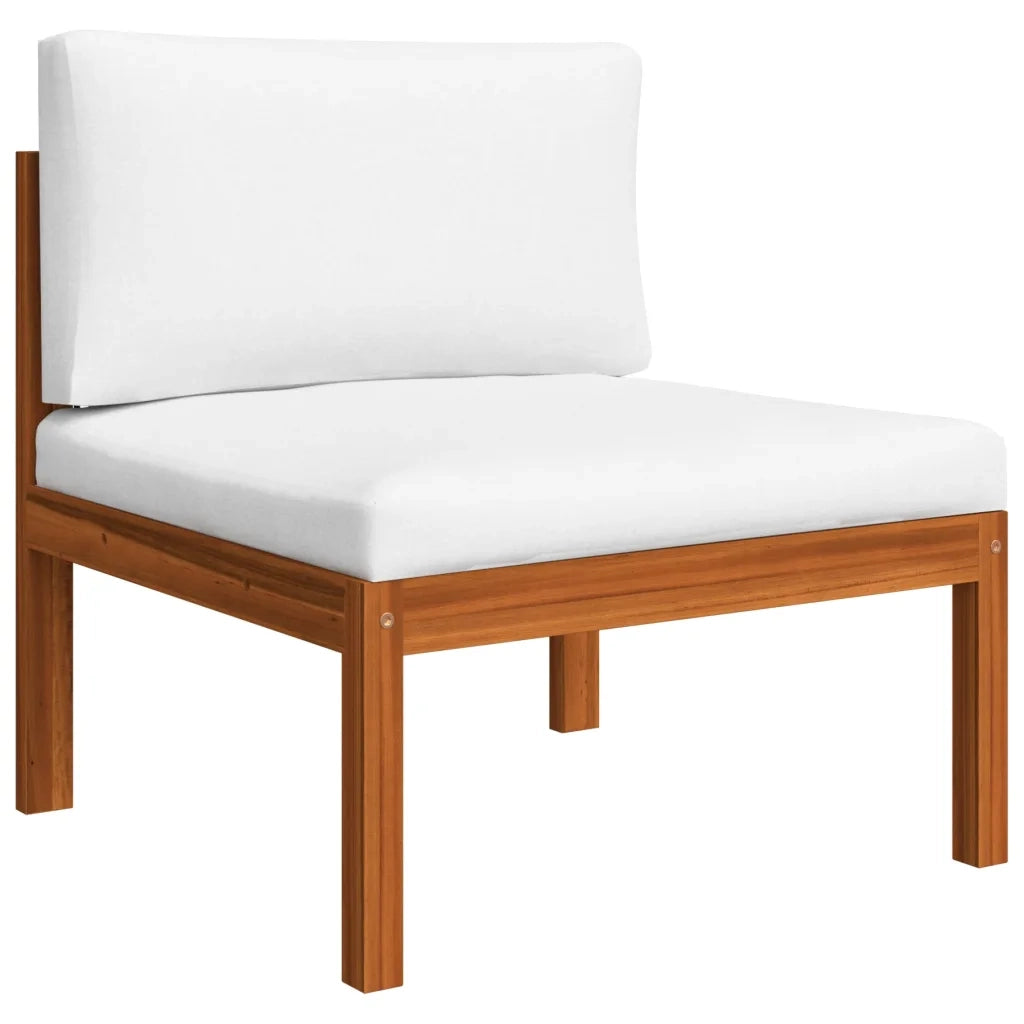 Set da giardino 8 pezzi con cuscini in legno crema, acacia e corda 3057890