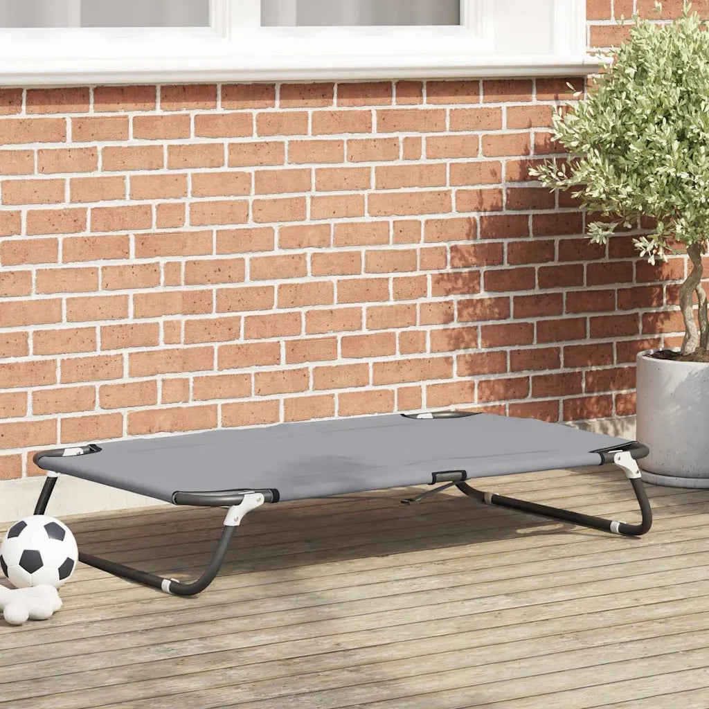 Letto per Cani Grigio chiaro 90 x 55 x 18 cm Acciaio 42008217