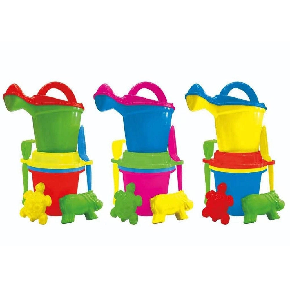 Trade Shop - Set Mare Secchiello Innaffiatoio Formine Giocattoli Bambini Vari Colori 000139a -