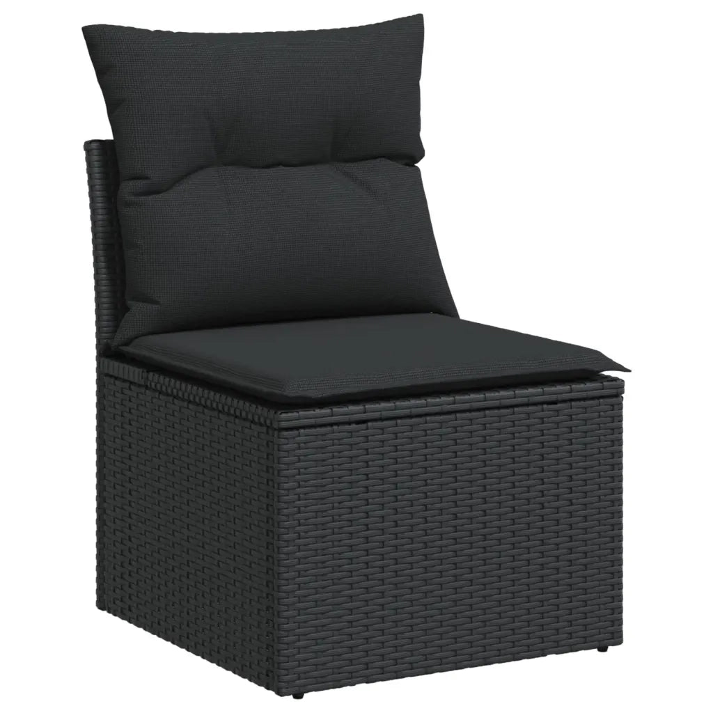 Set Divani da Giardino 14pz con Cuscini in Polyrattan Nero 3256286