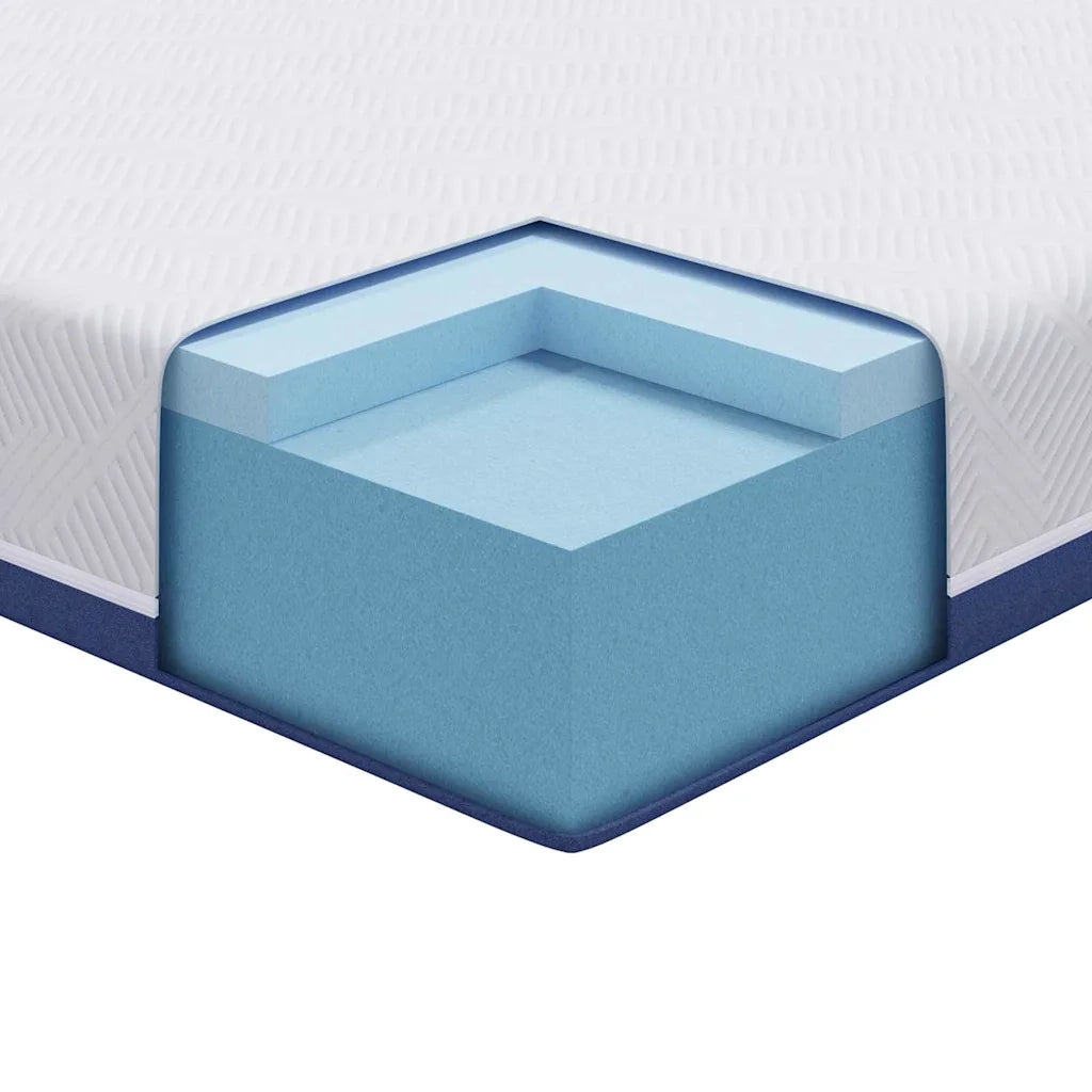 Materasso Bianco e Blu 90 x 190 cm Tessuto Jacquard 4106337