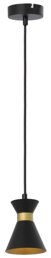 Lampada a sospensione Breda nera oro 1xE14 Reality