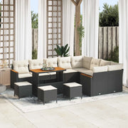 Set Divano da Giardino 13 pcs Nero polyrattan 3362960