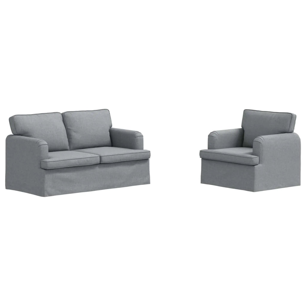 Set di divani 2 pcs Grigio chiaro 144 x 80 x 85 cm Tessuto 3407516