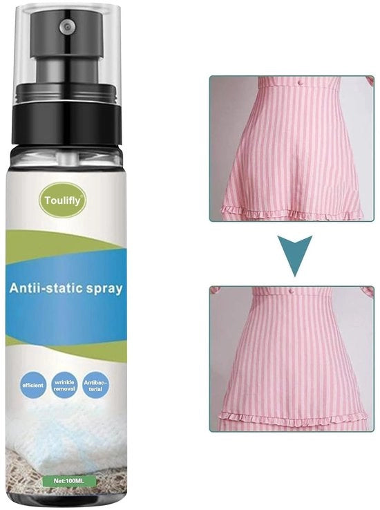 Spray Antistatico - Formato di viaggio 100 ml - Previene la carica elettrica - Ideale per l'uso in viaggio - Adatto per abbigliamento e tessuti...