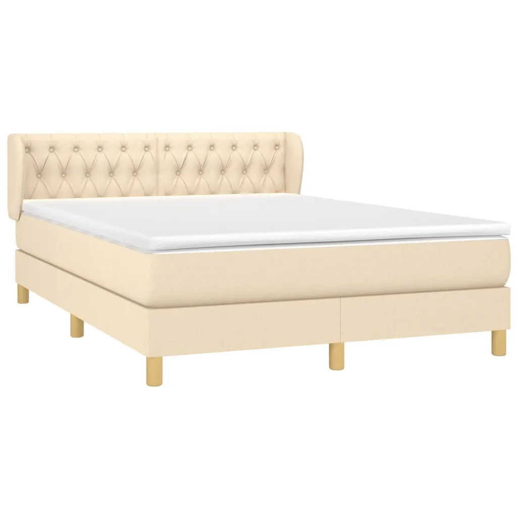 Giroletto a Molle con Materasso Crema 140x19 cm in Tessuto 3127042