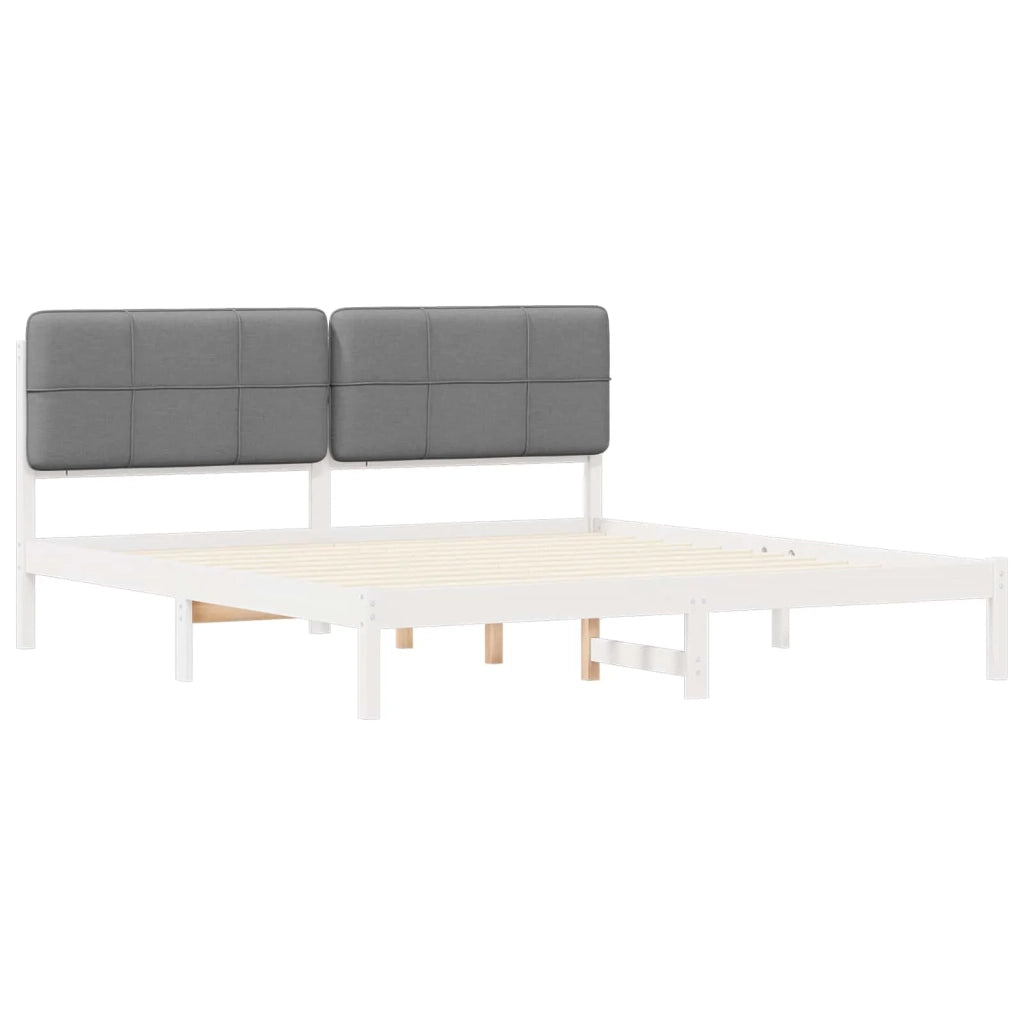 Letto con Testiera Rivestita Grigio chiaro 200 x 200 cm 3405567