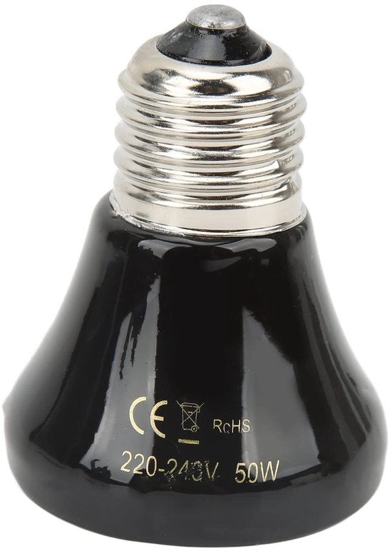 Lampada a infrarossi per rettili - Temperatura regolabile - Adatta per terrari - Dimensioni ultra compatte - Senza luce - Lampada a riscaldamento