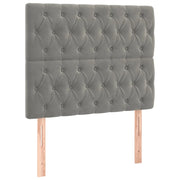 Testiera | Testata Grigio Chiaro 90x7x118/128 cm Velluto