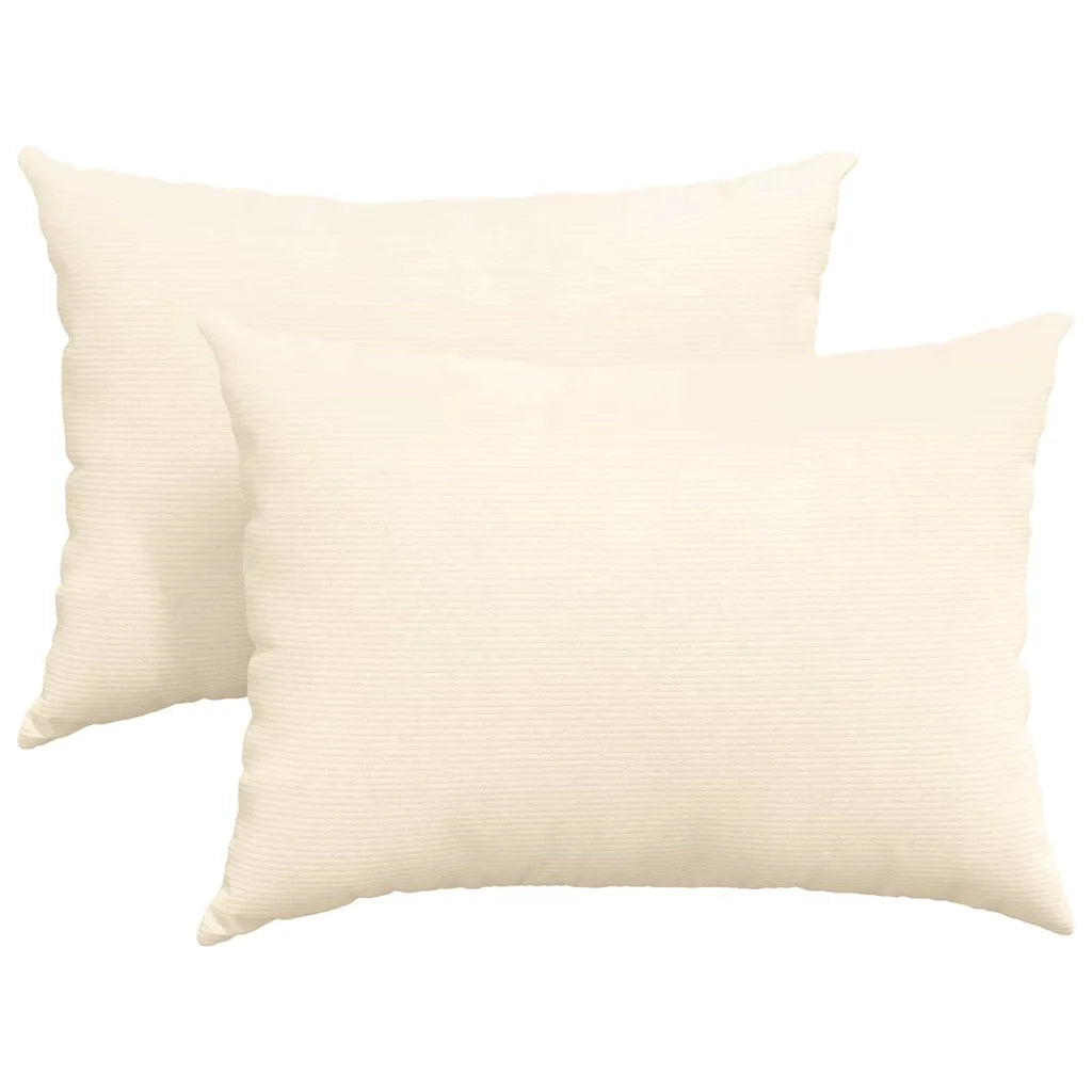 Cuscini da Divano 2 pcs Crema 70 x 50 cm Tessuto in Cords 42013776