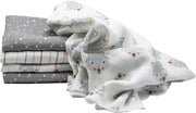 Set di 6 Asciugamani di Chiffon - Grigio chiaro, Doppia Tessitura, Certificato Oeko-Tex, 70 x 80 cm - Ideale per la Curatela del Bambino