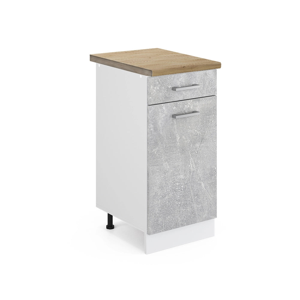 Vicco Mobiletto base per cucina Calcestruzzo 40 cm , PL Rovere