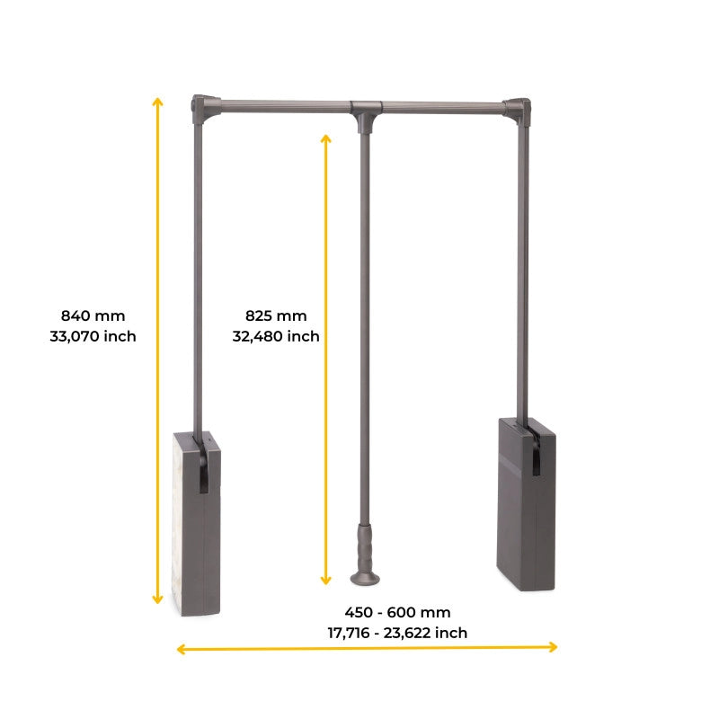 Cassetto portascarpe per armadi e cabine armadio Quartz, 640 (M80), Acciaio, Titanio