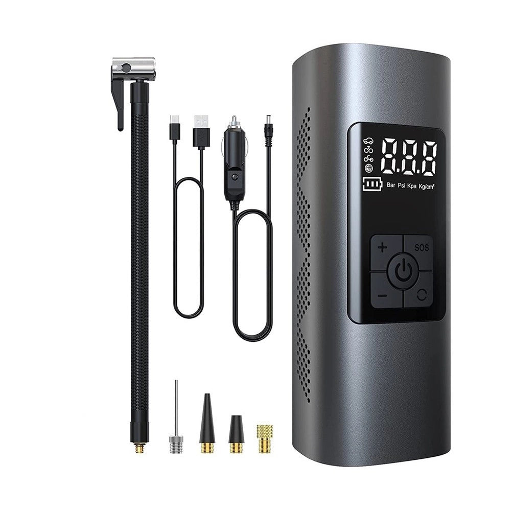 Trade Shop - Mini Compressore Ad Aria Portatile Gonfiatore Ricaricabile Display Led Auto -