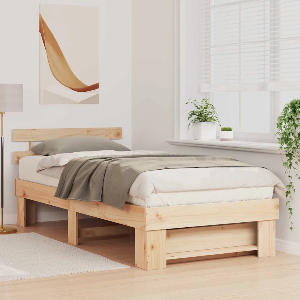Letto singolo | Letto per adulti | Struttura del letto Marrone 90 x 200 cm Pino massello