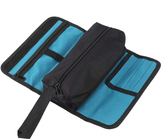 Organizzatore di attrezzi portatile - Oprolleur - Duraturo e pratico - Nero - Ideale per elettricisti e falegnami - Compatta e multifunzionale - Capacità di 12 posizioni - Misura 40 x 30 x 10 cm - Peso 1,2 kg